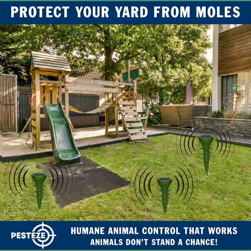 2 Pack PESTEZE Reusable Solar Mole, Snake, Gopher, Vole, Chipmunk,