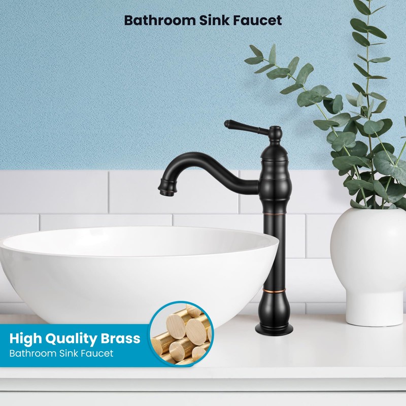 gotonovo Single Handle Vessel Sink Faucet 360° Swivel Bathroom Faucet