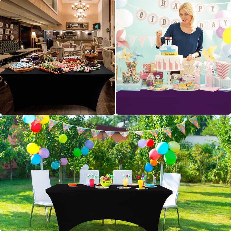 BDDC Table Covers for 8 Foot Tables, Spandex Table Covers
