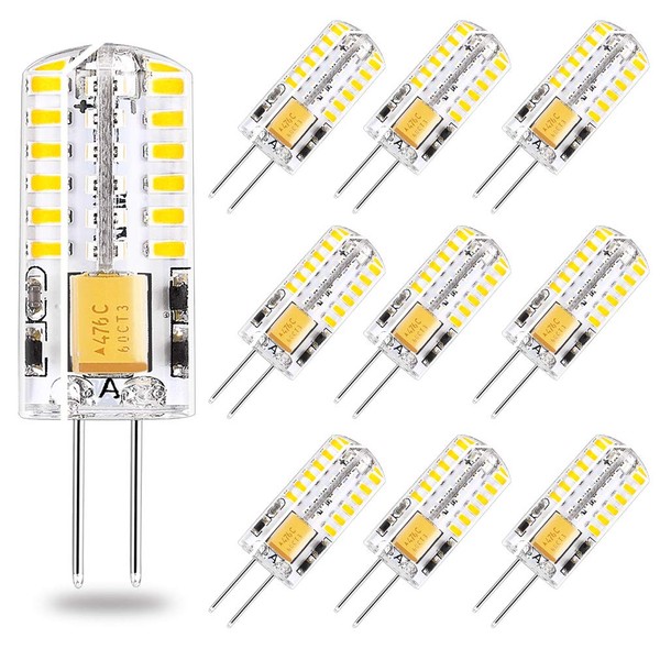 G4 LED Bulb 12V AC/DC Bi-Pin Base Landscape Light Bulbs 3 Watt LED Lighting Bulbs Equiavlent to 30W Low Voltage Warm White 2700K 10-Pack