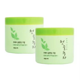 Fruit of the Earth 과일나라 첫물녹차 클렌징크림 300g X 2개 Fruitful Land First Dew Green Tea Cleansing Cream 300g x