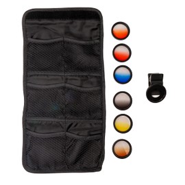 SYSTEM-S Colour Filter Set 37 mm 6 Pieces with Transition Colour Kit with Clip Bag in Black
