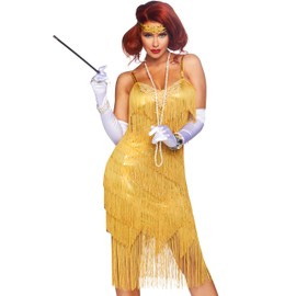 Leg Avenue Women's 2 Pc Dazzling Daisy Costume, Gold, Large