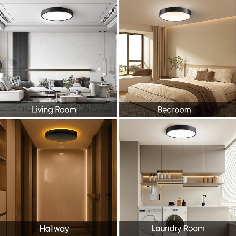 Lightania 13 Inch Flush Mount Ceiling Light with Remote Control