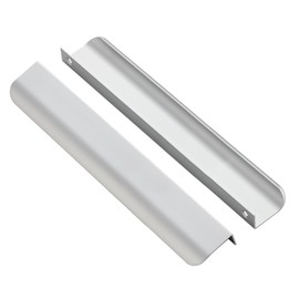 Ravinte 5 Pack Finger Pulls for Cabinets 204mm/8 Hole Center Tab Cabinet Handle Silver Finger Edge Pulls Concealed Handles for Kitchen Drawer Finger Cabinet Pulls 254mm/10 Length