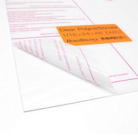Polycarbonate Plastic Sheet 24" X 48" X 0.0625" (1/16") Exact with EasyRuler Film, Shatter Resistant, Easier to Cut, Bend, Mold Than Plexiglass. for VEX Robotics, Hobby, Home, DIY, Industrial, Crafts