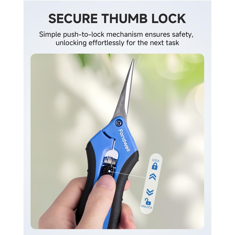 Fondwell 6.5" Pruning Shears Trimming Scissors: Small Garden Snips with