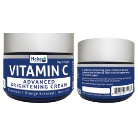 Naka Platinum Vitamin C Advanced Brightening Day and Night Cream, Nourishes, Boosts Glow, Radiance and Enhances Skin Natural Appearance, For All Skin Types, Lavender/Orange Scented, Made in Canada (100ml (Pack of 1))