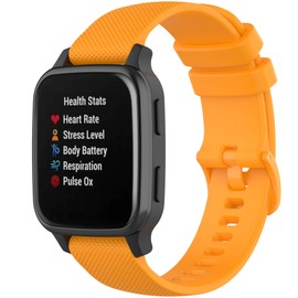 Compatible with Garmin Venu Sq Bands for Women Men, 20mm Quick Release Silicone Replacement Band Wristbands Straps Bracelet Fit for Garmin Vivoactive 3 Music, Forerunner 245 645 (Orange)