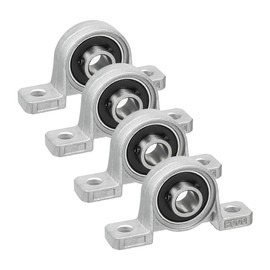 Saipor Pack of 4 KP000 Bearing Pillow Block Bearings 10 mm Bore Zinc Alloy Shaft Bearing Vertical Self-Aligning Bearing Block Flange Bearing Housing Bearing for Axle Shaft Machine, 3D Printer