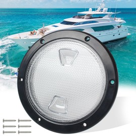 VEITHI - Placa de cubierta para escotilla de barco de 6 pulgadas, con cubierta desmontable para caravana, barco, kayaks, yate, cubierta circular antideslizante con tornillos (negro transparente