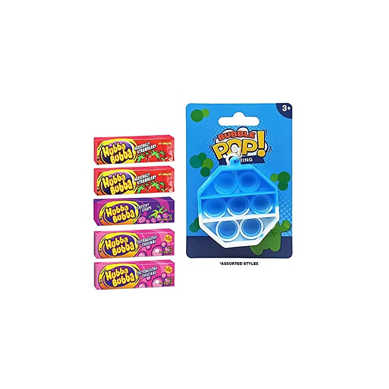 6pc Hubba Bubba Kids Showbag w/Original/Strawberry/Grapes Lollies