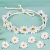 1PC White Flower Crown Headband and 8PCS Daisy Hair Clips