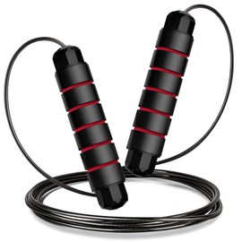 Jump Rope, Skipping Rope with Adjustable Foam Handle, Tangle-Free Speed Jump Rope with Ball Bearings for Fitness, Suitable for Fitness, Home Training and Slim Body, Black, 1 Pack