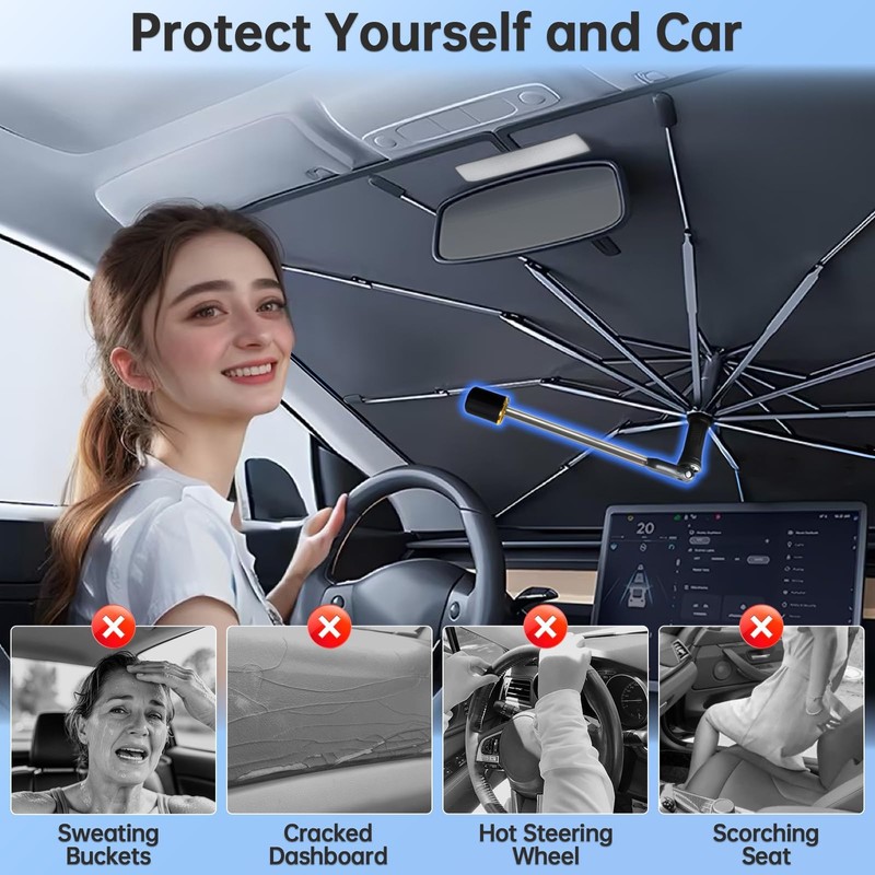 Windshield Sun Shade Umbrella for Honda Pilot 2016-2026 Front Window