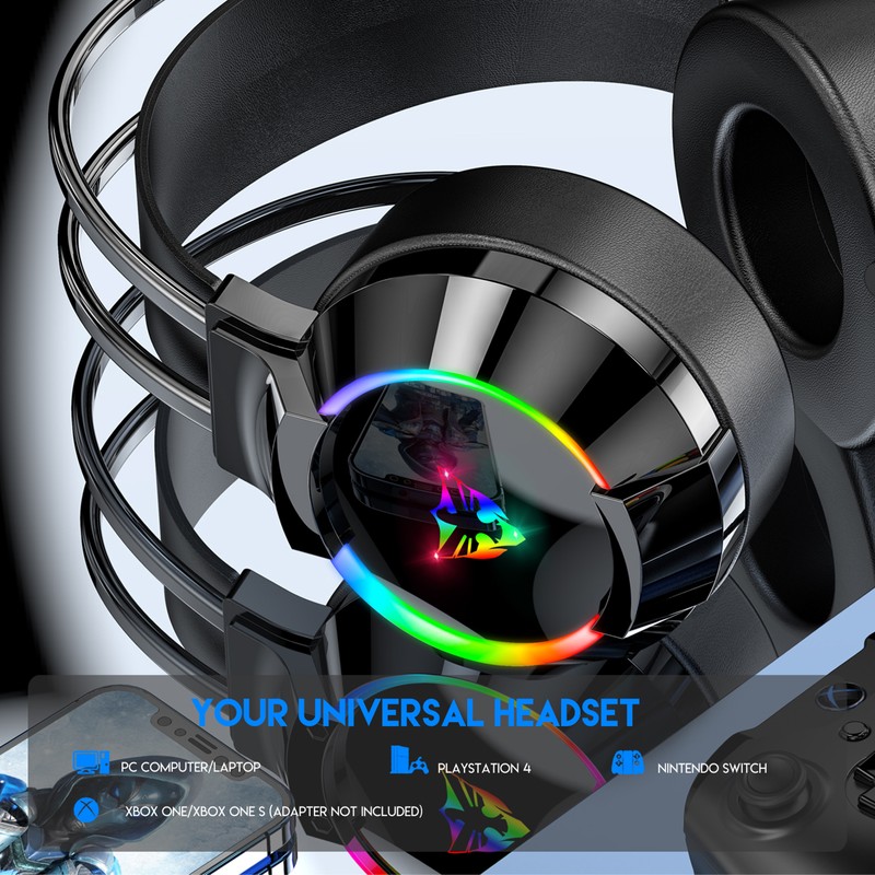 Wired Gaming Headset Headphones for PC Laptop Game Console