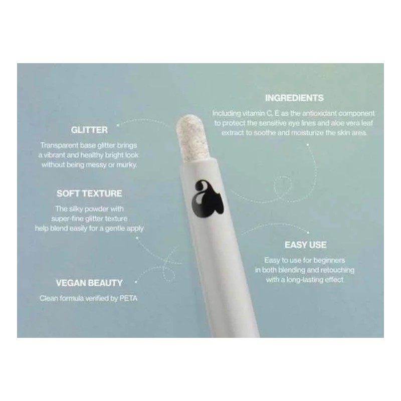 Unleashia Pretty Easy Glitter Stick #01 Thrilled K-beauty Blanco