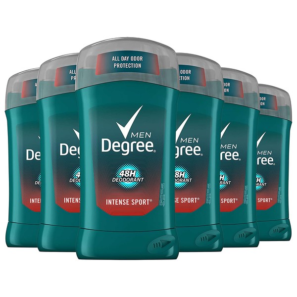 Degree Men Extra Fresh Deodorant, Intense Sport, 3 oz, Pack of 6