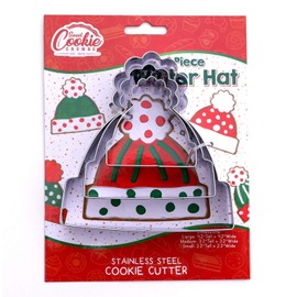 Sweet Cookie Crumbs Winter Hat Cookie Cutter Set 3 Piece Stainless Steel