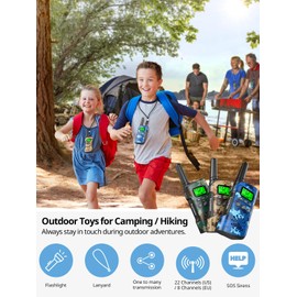 Inspireyes Inspireyes Walkie Talkie Kinder Aufladbar, 48 Stunden Arbeitszeit, Geschenke für Jungen Mädchen, Outdoor Wandern Camping, Geschenk für Jungen im Alter von 8–12 Jahren, 3–5 Mädchen, 3er Set Tarnfarben