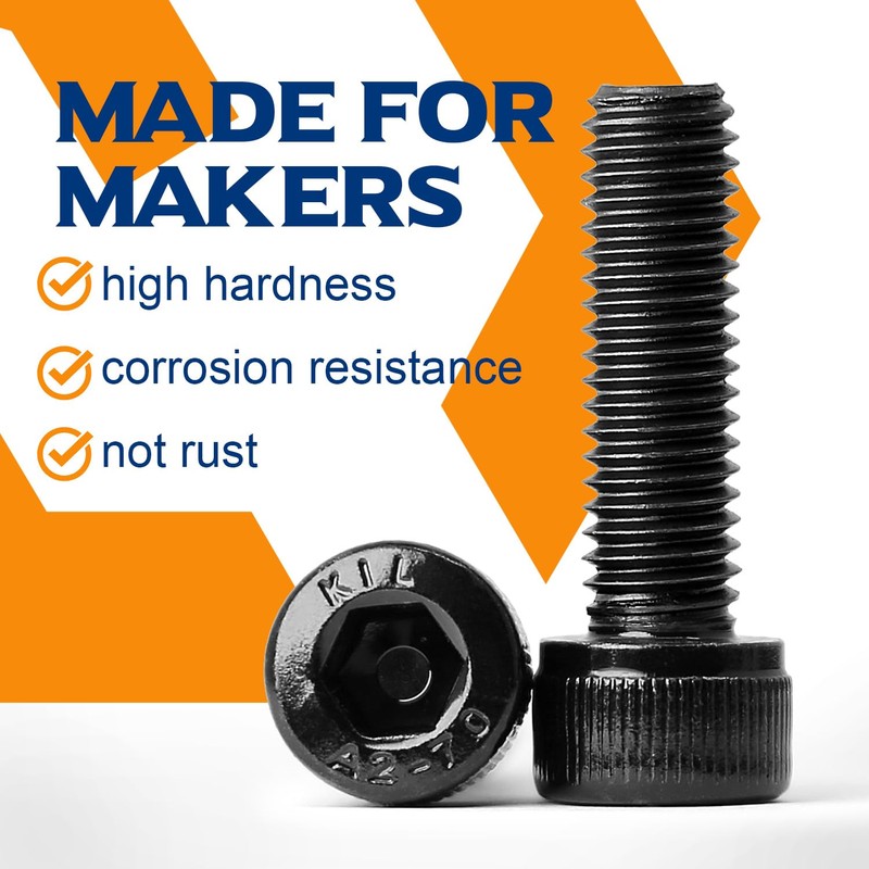 (8 Pieces) M6 x 70 mm Cylindrical Hex Socket Screws