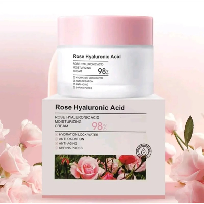 Crema Facial Bioaqua Hidratante Rosa Ácido Hialurónico Mixta Día/noche