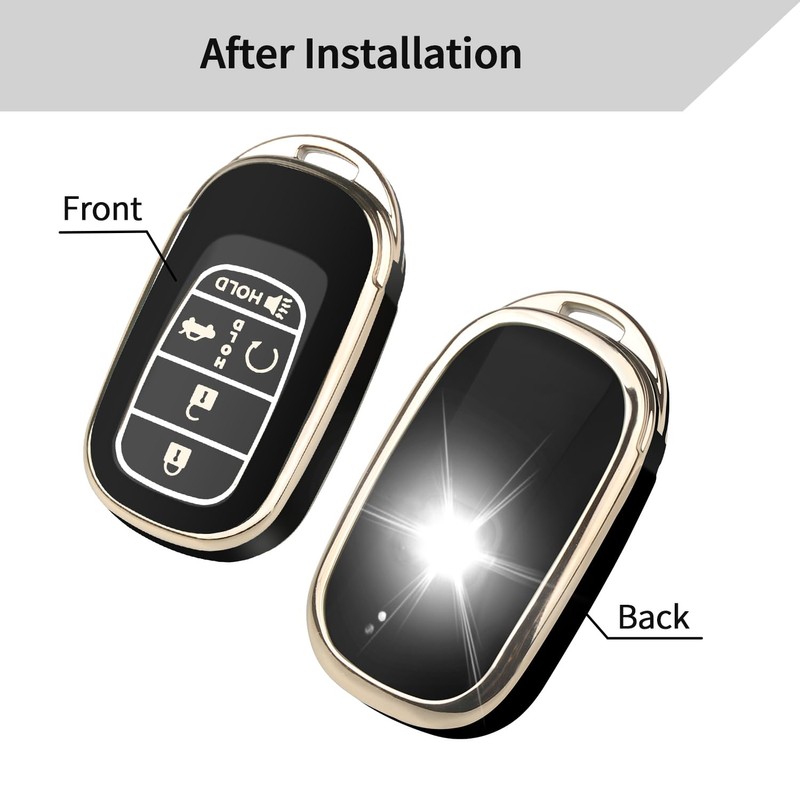 QBUC for Honda Key fob Cover with Keychain,Car Key Case