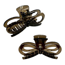 1pc Large Bow Hair Claw Clip for Women – Strong Hold Acrylic Clip for All Hair Types, Korean Style Hair Accessory for Daily Wear & Gift (Black)