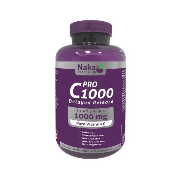 Naka Platinum PRO C1000 Delayed Release 180 Veggie Caps