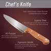 BambooMN Chef Knife - Smooth Blade Oak Handle - 1