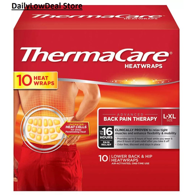 ThermaCare Lower Back & Hip L/XL, 10 HeatWraps BRAND NEW