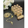 First Holy Communion Favor Rosary in Glass jar Bottle White