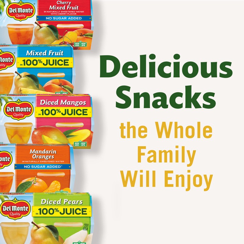 DEL MONTE Diced Mango FRUIT CUP Snacks in 100% Fruit