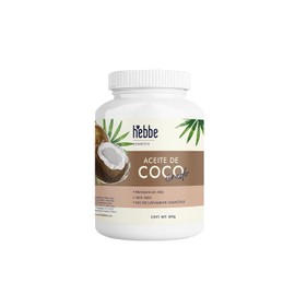 HEBBE - Aceite De Coco Para Uso Exclusivamente Cosmético 500 g | Hidratante Para Todo Tipo De Piel | Nutre Cabello Y Cuero Cabelludo | Ideal Para Elaborar Productos Naturales