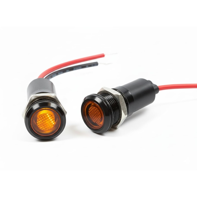 Alpinetech 2PCS PLB12M 12mm 1/2" 48V AC/DC LED Metal (Black
