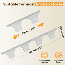 Dayacoco Stove Gap Coverss Tainless Stainless (2 Pack, Gray), Stove Counter Gap Cover, Stove Gap Filler, Oven Gap Filler,Easy Clean and Heat Resistant, Adjustable Length 13.8" to 27.5"
