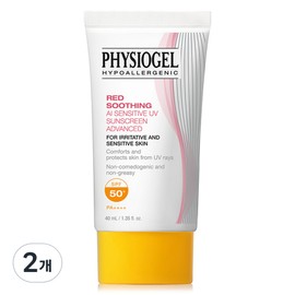 Physiogel Red Soothing AI Sensitive UV Sunscreen Advanced SPF50+ PA++++, 40ml, 2 pieces / 피지오겔 레드 수딩 에이아이 센서티브 유브이 선스크린 어드밴스드 SPF50+ PA++++, 40ml, 2개