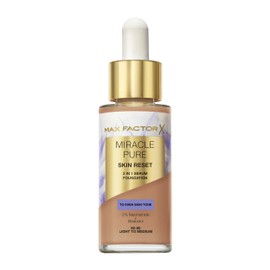 Max Factor Max Factor Miracle Pure Skin Reset Foundation, 2-in-1 Serum und fl1ssige Foundation, nat1rliche Deckkraft mit mattem Finish, Reset-Komplex, Fb. 60-80 Light to Medium