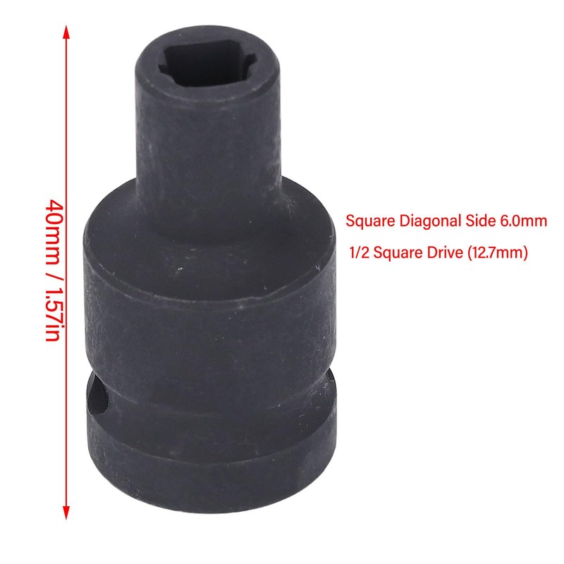 DEWIN Square Tap Socket, 1/2 in Drive M10 Cr Molybdenum