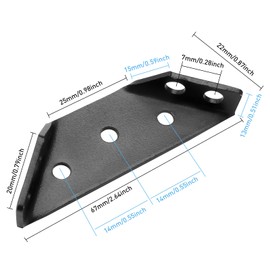 HOWDIA Angle Corner Bracket for Wood, Heavy Duty Shelf Metal Brackets Triangle Right Angled Corner Brace Universal Furniture Corner Connector Furniture Fastener Joint, Black(12 Pcs)