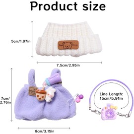 17cm Doll Clothes Set, Luxury Chic Doll Clothing & Style Bundle,Just Clothes (Purple)