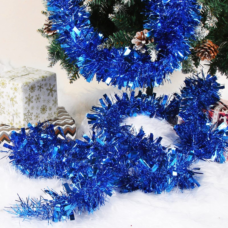 Bluelves Christmas Garlands, 4 Pieces Tinsel Garland, 2 m Tinsel