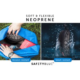 SafetyBlue™ Soft Glasses Pouch Case –Keep Your Eyewear Safe – With Anti-Scratch Lining To Protect Your Eyeglass Lenses – Strong and Lightweight – With Carabiner & Belt Loops