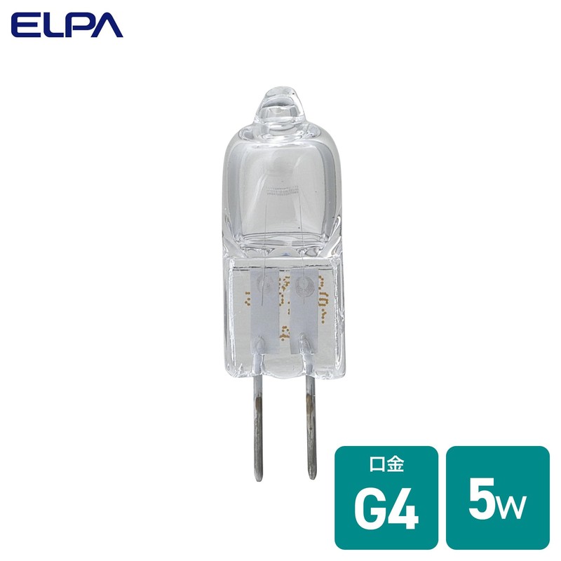 エルパ(ELPA) J12Ｖ5WS 電球 ハロゲン電球 照明 G4 12V 5W クリア G-1170H