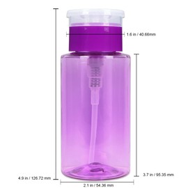 PANA 7 Oz Professional Alcohol-Labeled Push Down Liquid Pumping Empty Bottle Dispenser (Purple (No Wording))