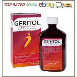 Geritol Liquid Multivitamin and Iron Supplement for Energy Support 12 Fl Oz