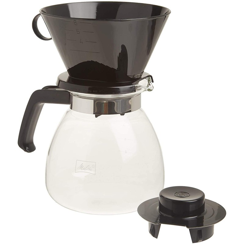 Melitta 52 oz. Pour-Over Coffee Brewer with Glass Carafe, Black