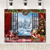 Caaerttply Christmas Backdrop for Photography Snowy Winter Forest Photo Background