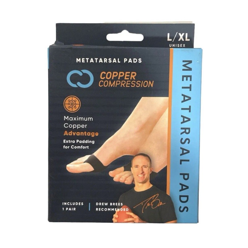 Copper Compression Metatarsal Pads Max Copper Extra Padding for Comfort,