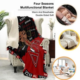 Girls Sorority Gift Blanket - Soft and Cozy Fleece Throw Plush Flannel Blanket for Bed, Sofa, Home Decor Essential with Stunning Design and Printing - 60"X50"